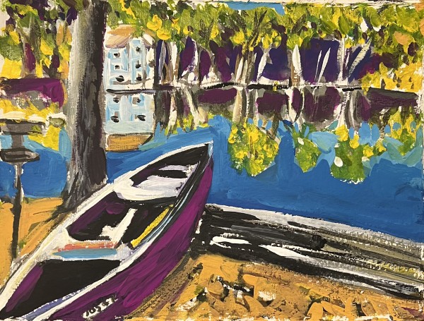 Lakeside with Canoe