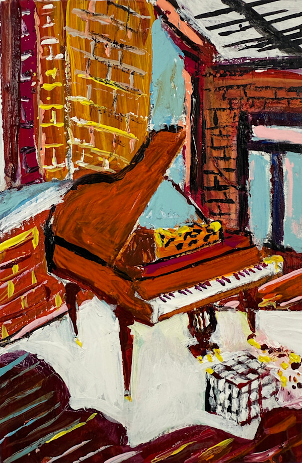 Grand piano - brown by Ana Guzman