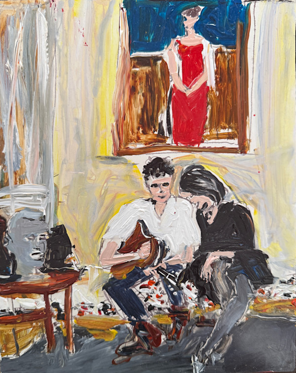 Bob Dylan and Joan Baez by Ana Guzman