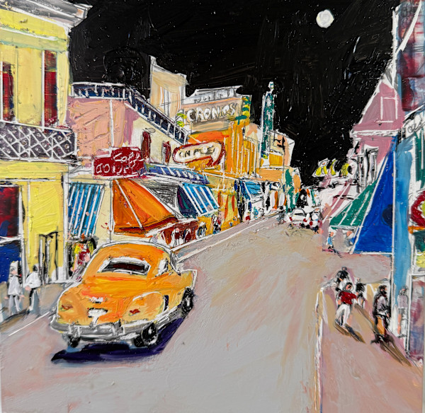 Orange car in Havana by Ana Guzman