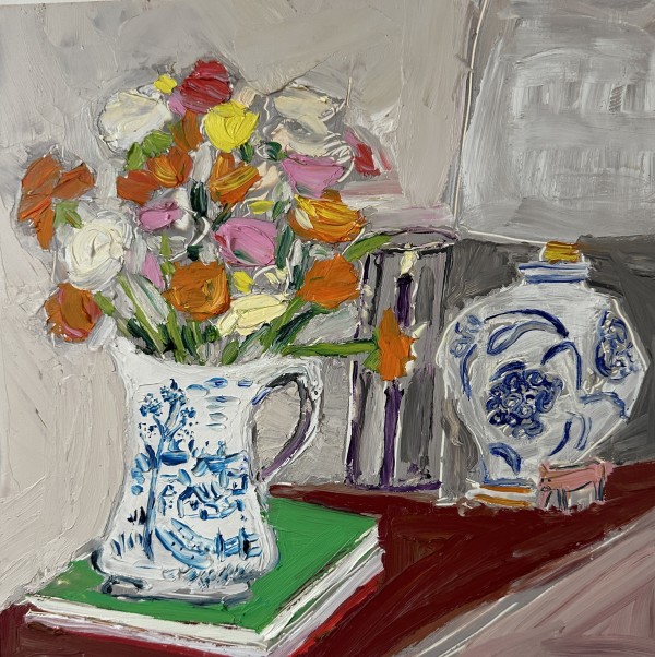 Flowers on two books by Ana Guzman