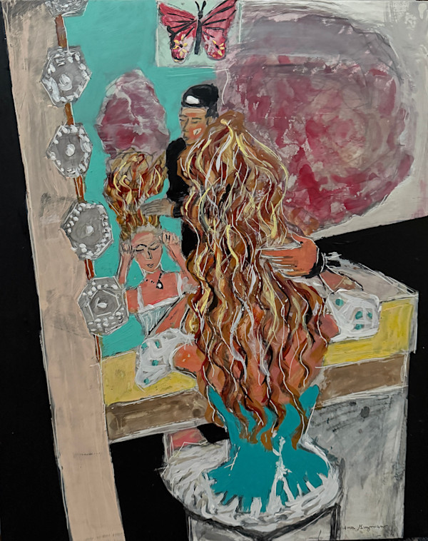 Marie Antionette - putting on the wig by Ana Guzman