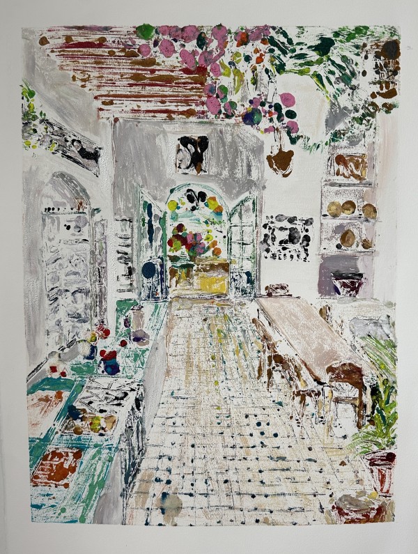 Interiors series - kitchen- monoprint by Ana Guzman