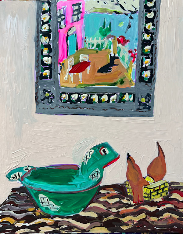 Room portraits- Frog and Wiener Bowl by Ana Guzman