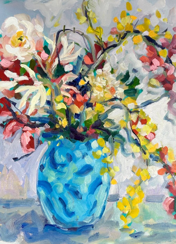 Flowers in a vase like Renoir by Clair Bremner