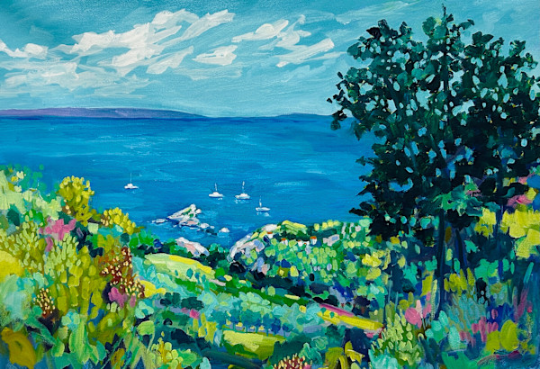 View Towards the Water on Skopelos by Clair Bremner