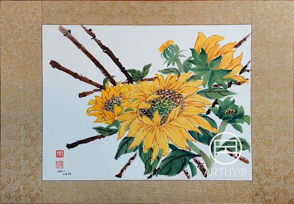Sunflowers and Bamboos by ioni mendoza