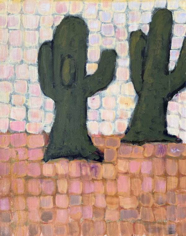Dos Saguaros Mosaic 1 by Katie Willes