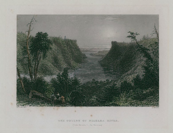 The Outlet of Niagara River  (Lake Ontario in the Distance) by William Henry Bartlett