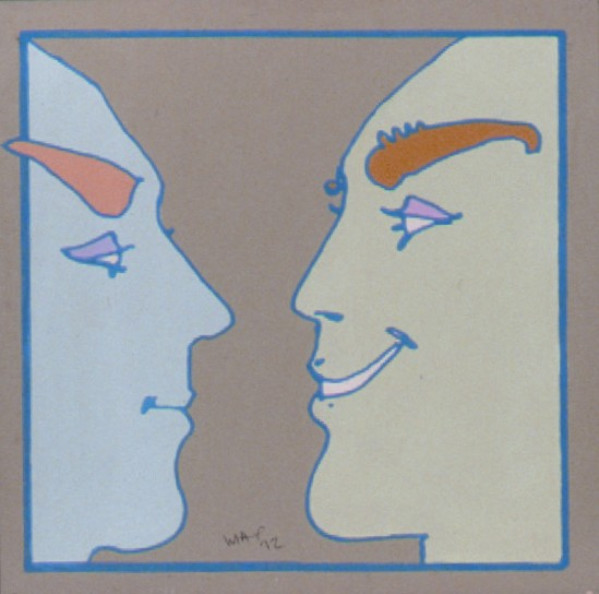 Profiles, blue and green by Peter Max, Image 1.