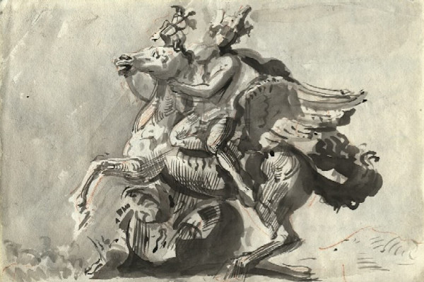 Study #2-Horse and Rider Statue by Reginald Marsh, Image 2.