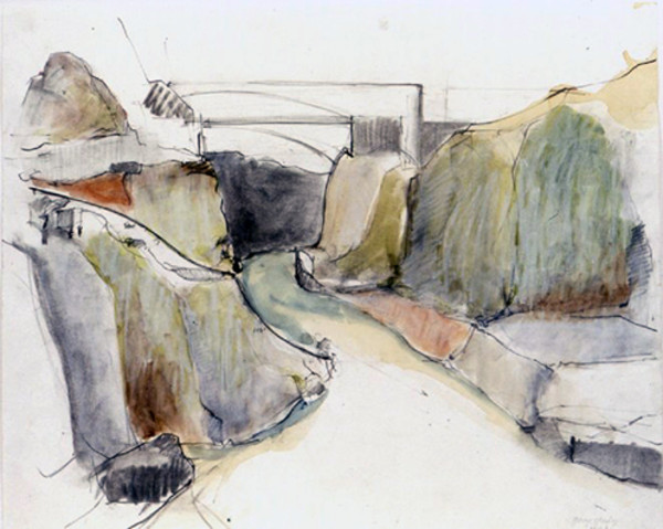 Untitled study of the Gorge by George Trakas