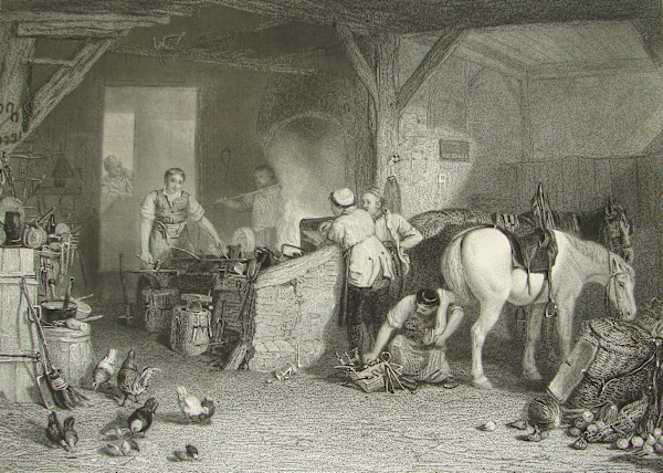 A Country Blacksmith by after Joseph M. W. Turner