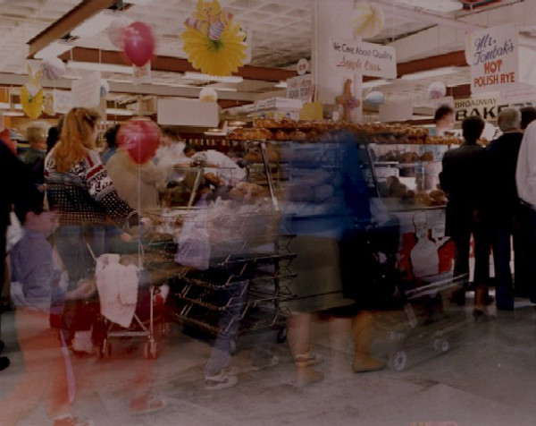 Broadway Market:Motion Pair (Tombak's bakery) by Marion Faller