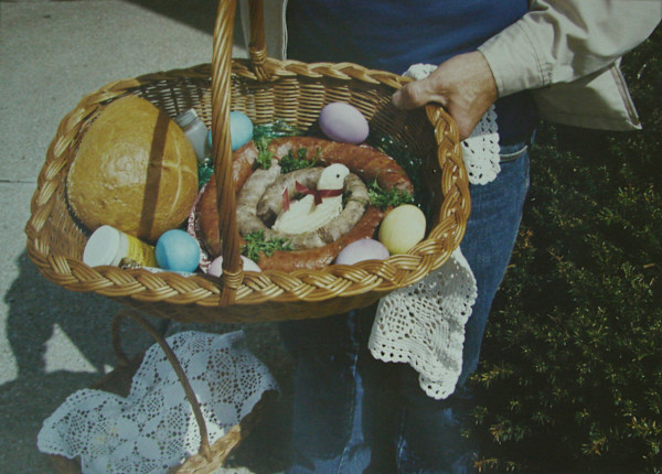 Man with Swienconka Basket, St John Kanty Parish, Buffalo, New York by Marion Faller