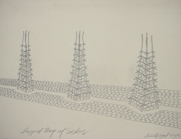 Bagged Hay with Silos by Steve Appel