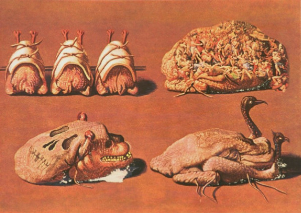 Les Caprices Pincés Princiers—Plats Exotiques (Princely Pliers Caprices—Exotic Dishes) by Salvador Dali