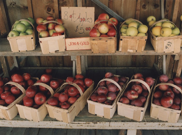 Apple Display, Tower Farm Market, Youngstown, New York by Marion Faller