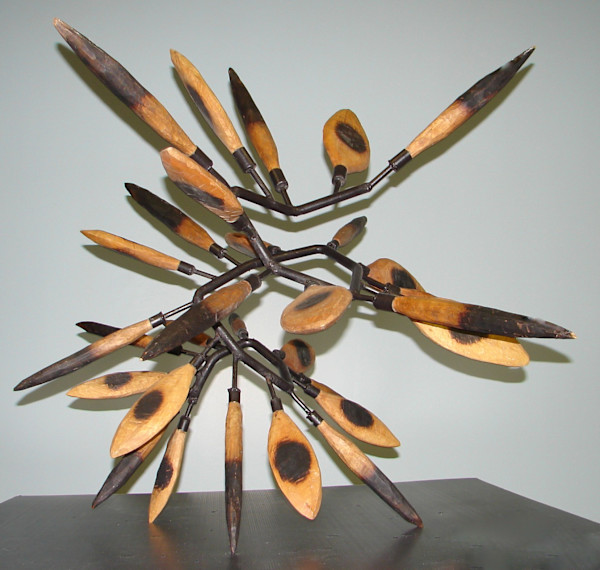 I am in the Three Flower (Turning Palm) by James Surls, Image 1.