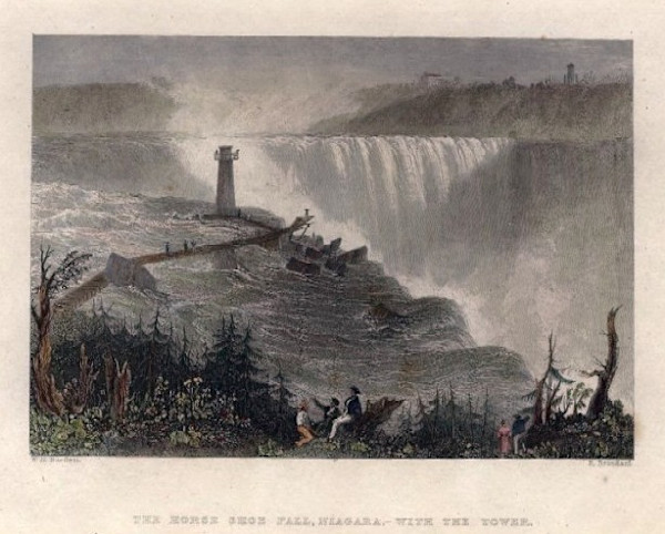 The Horse Shoe Fall, Niagara - with the Tower by William Henry Bartlett