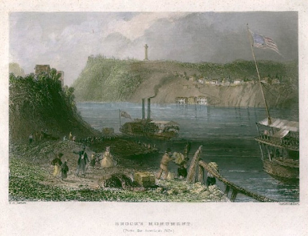 Brock's Monument  (From the American Side) by William Henry Bartlett
