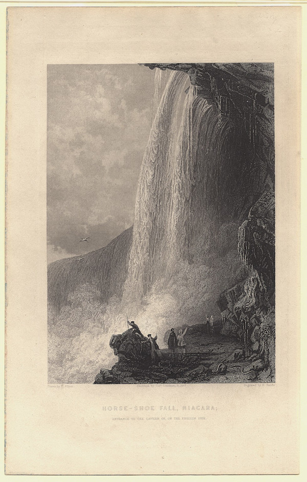 Horse-shoe Fall, Niagara; Entrance To The Cavern of, On The English Side by Thomas Allom