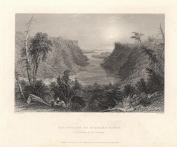 The Outlet of Niagara River (Lake Ontario in the Distance) by William Henry Bartlett