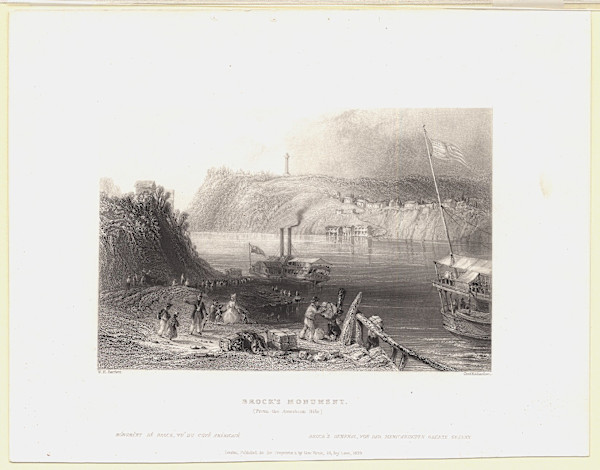 Brock's Monument (From the American Side) by William Henry Bartlett