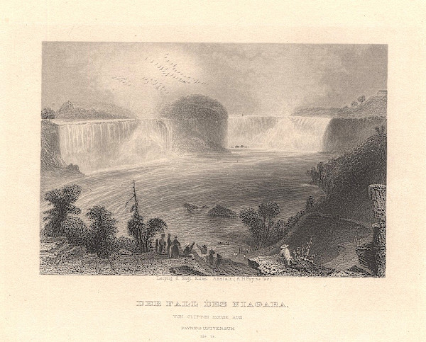 Der Fall Des Niagara  Von Clifton House Aus Payne's Universum by William Henry Bartlett