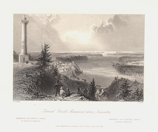 General Brock's Monument, above Queenston by William Henry Bartlett
