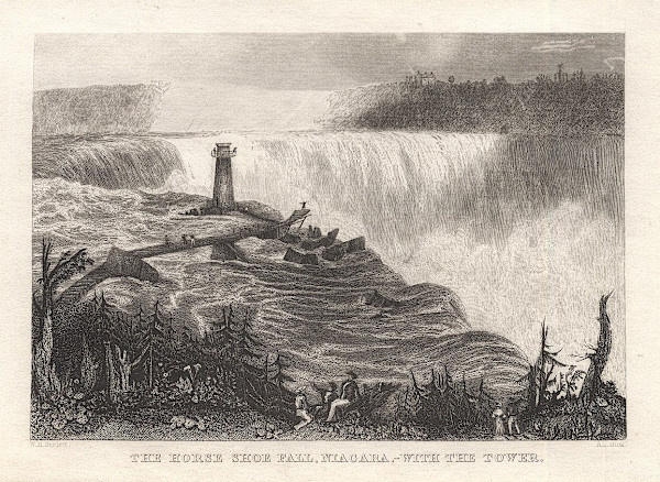 The Horse Shoe Fall, Niagara-with the tower by William Henry Bartlett