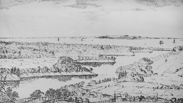 View of Niagara River and Lake Ontario from the Top of the Mountain at Lewiston by Capt. James Van Cleve