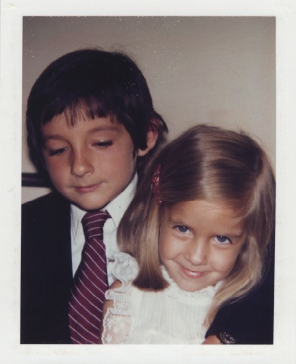 Unidentified Children (boy in purple tie with girl in white dress) by Andy Warhol