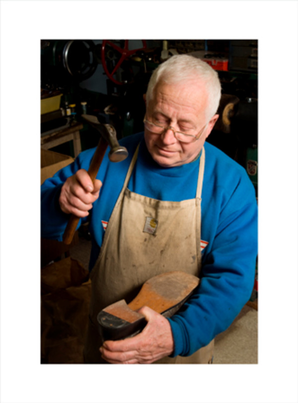 Portrait of Alex Meerovich, Cobbler - Bailey Quality Shoe Repair, Buffalo, NY by Lauren Tent