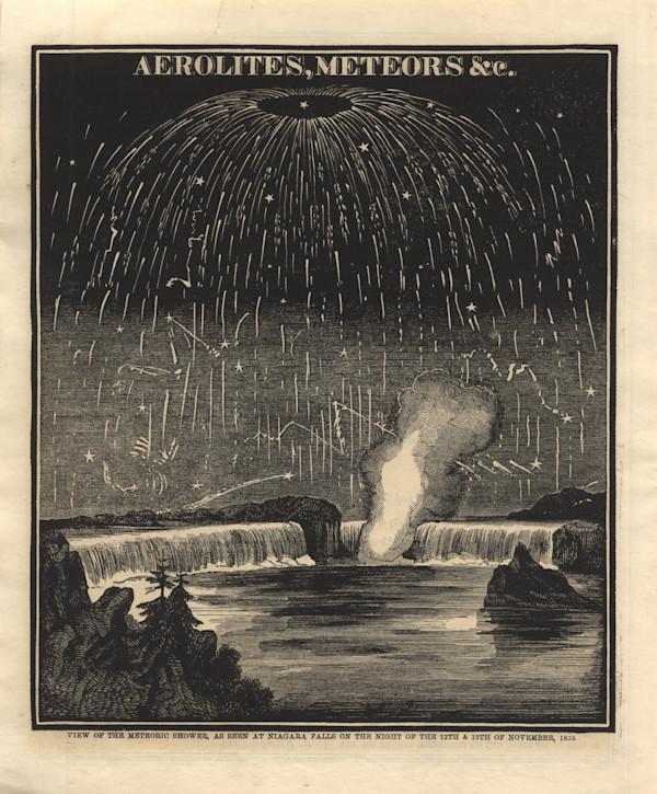 View of the Meteoric Shower, as seen at Niagara Falls on the Night of the 12th and 13th of November by Asa Smith, Image 2.