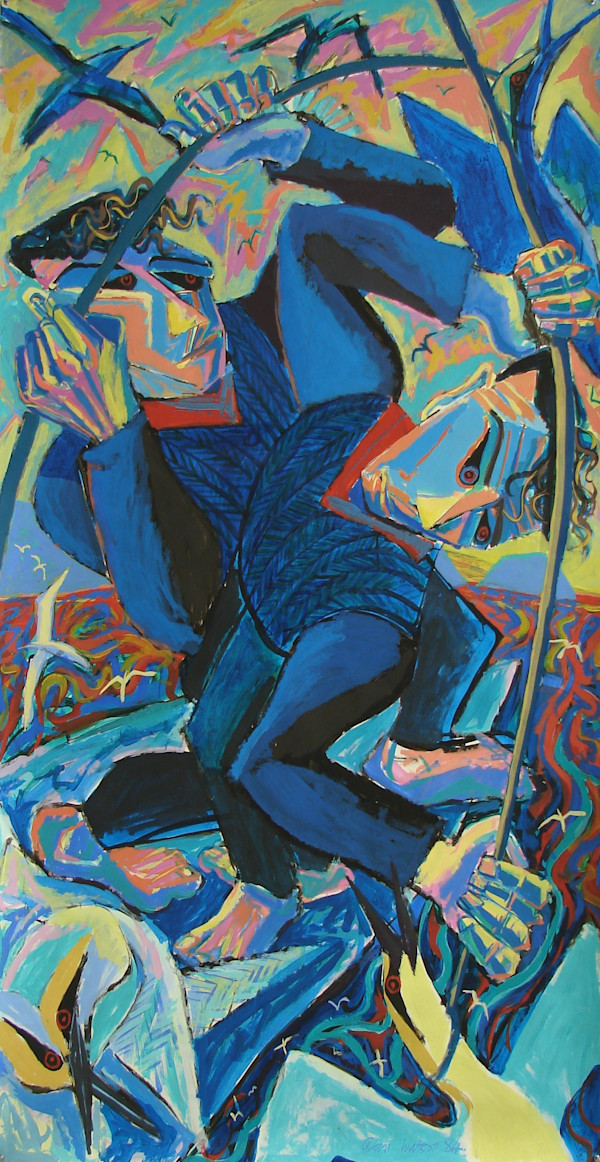 Catching Gannets on Stack Lee by Alan Watson