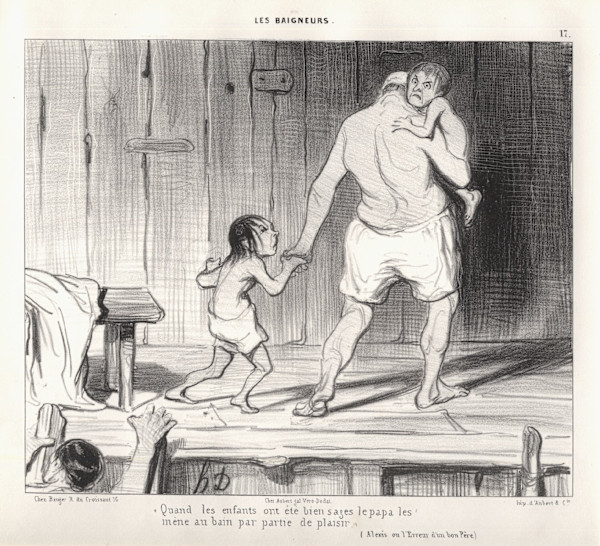 Plate #17 fromLes Baigneurs(The Swimmers) by Honore Daumier