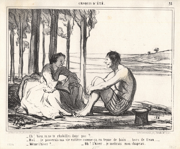 Plate #28 fromCroquis D'Ete(SummerSketches) by Honore Daumier