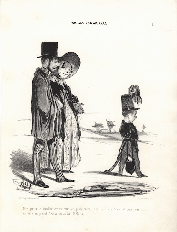 Plate #9 fromMoersConjugales(Married Life) by Honore Daumier