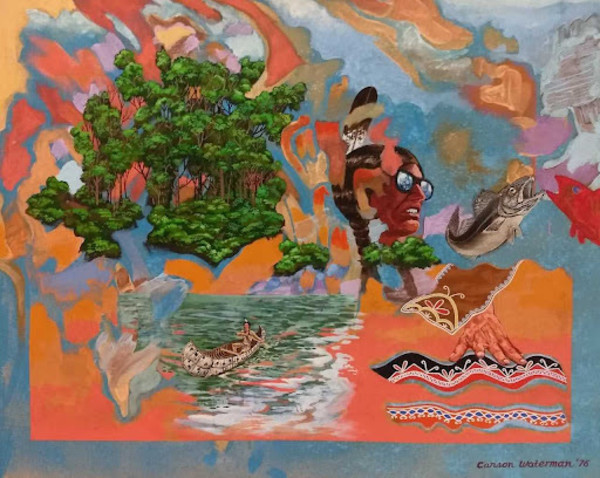 Will Sampson Jr. with Woodland Beadwork by Carson Waterman