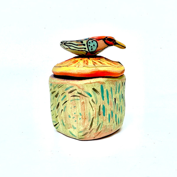 Ceramic Bird Container by Blue Fire MacMahon