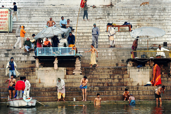 Varanasi. the Ghat, Ganges by Bonnie Levinson