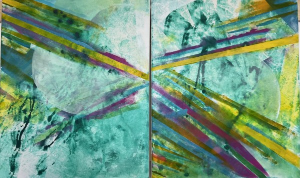 Out of Orbit Diptych by Bonnie Levinson