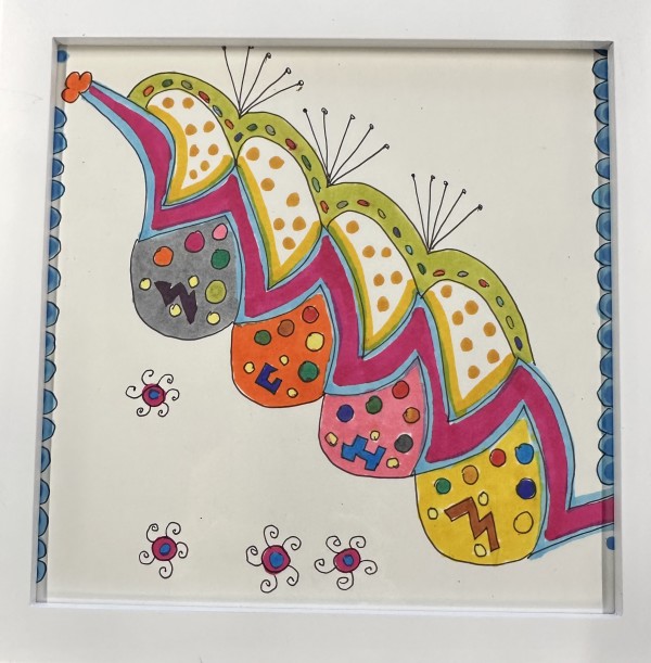 Plump Strawberry Doodle (framed) by Bonnie Levinson