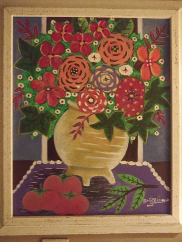 RED FLOWERS IN VASE by ROBERT FRANCOIS