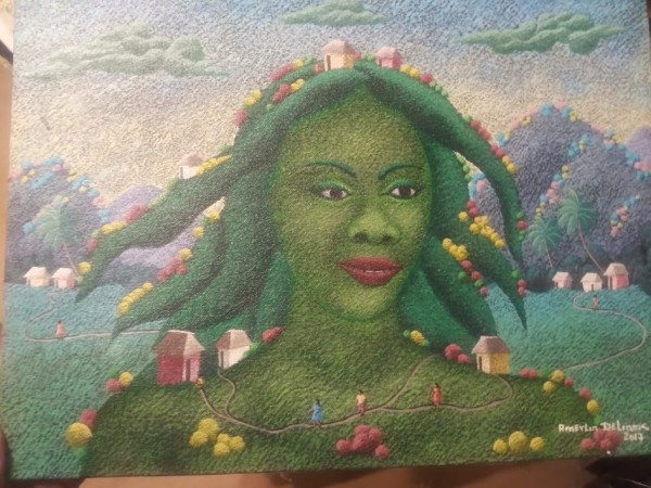 GREEN LADY  (UNFRAMED) by AMERLIN DELINOIS, Image 1.