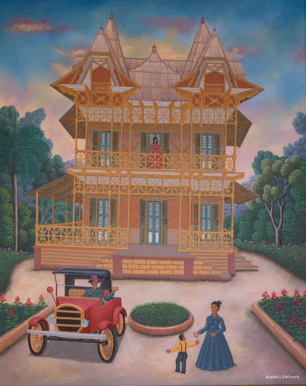 GOLD COLORED GINGERBREAD HOUSE by AMERLIN DELINOIS, Image 1.