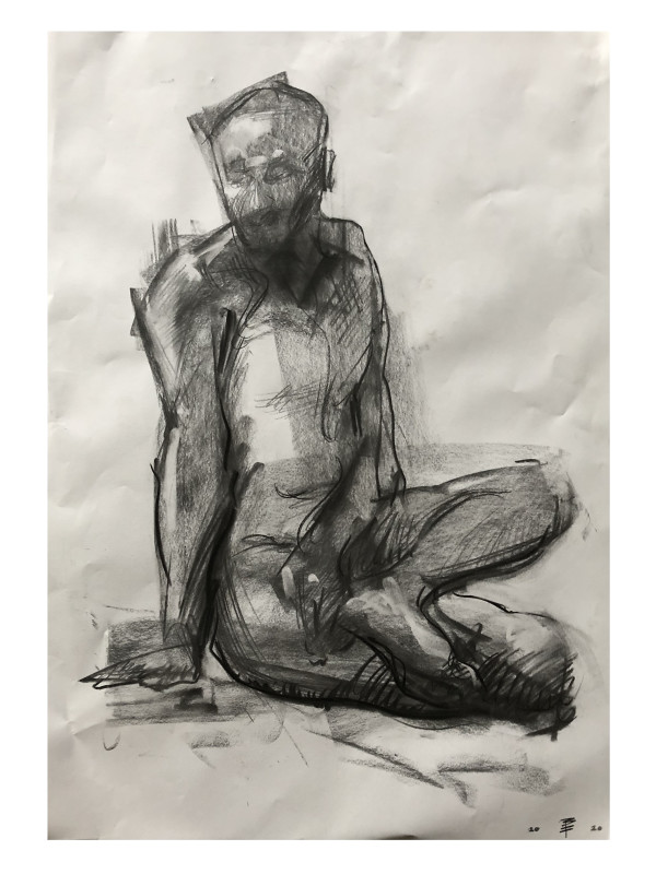 Cross Legged Figure Study by Brendan Fitzpatrick 費博東