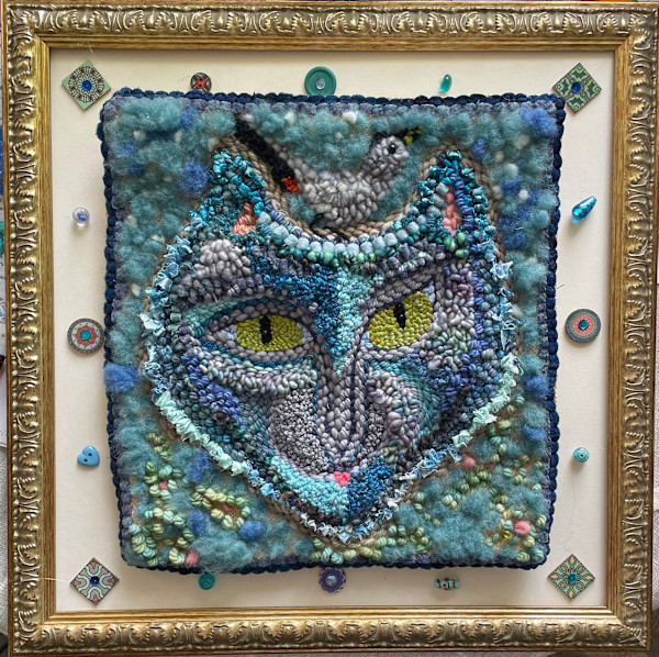 Blue Cat's "Bling" Mat by Julia Muench, Image 1.