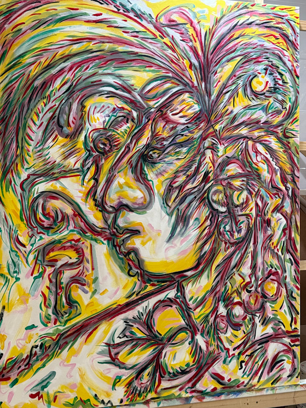 Mayan Warrior with Flute by Jimmy Longoria